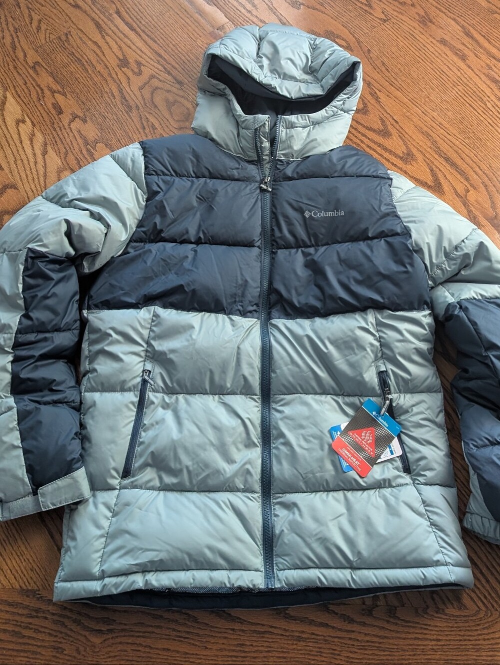 New! Columbia Kids Two-Tone Pike Lake Hooded Puffer Jacket Size XL